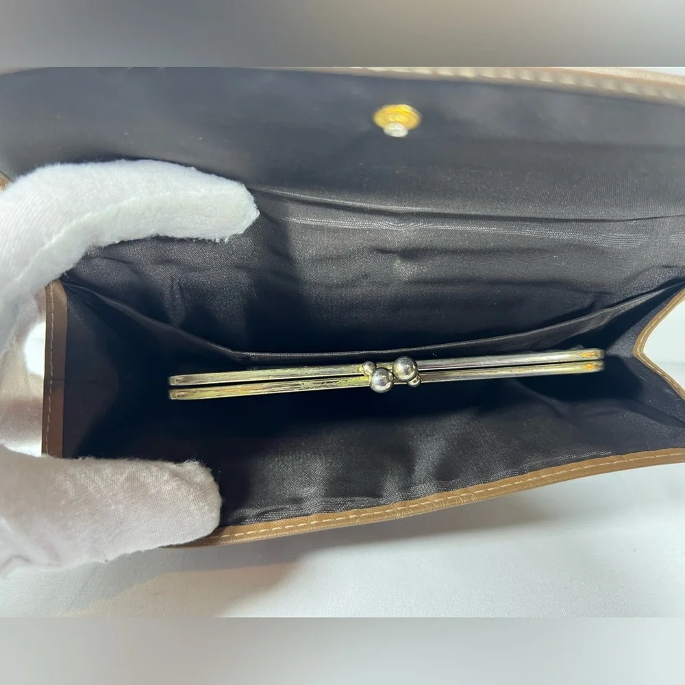 1154: Vintage Christian Dior Honeycomb Monogram Wallet Clutch Italy